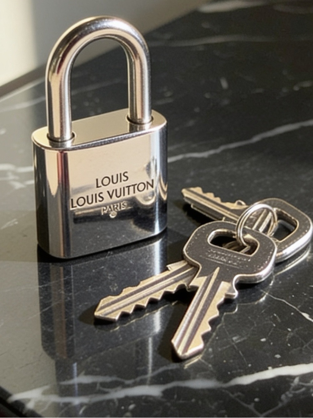 Authentic Louis Vuitton Silver Padlock #323 & 2 Working Keys
